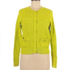 EUC CAbi Glow Stick Green Loren Cardigan Medium